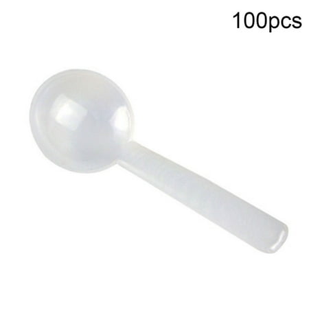 

100pcs 1g White Plastic Measuring Spoon Gram Scoop Food Baking Medicine Powder