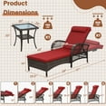 thumbnail image 2 of OUINCH Outdoor Wicker Lounge Chair Set, 6-Position Adjustable Patio Chaise Lounge w/Side Table, All Weather Lay Flat Pool Sunbathing Recliner, Armrest & Head Pillow, Fade-Resistant, Red, 2 of 9