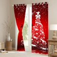 thumbnail image 3 of Feelyou Stars Xmas Tree Curtains Pack of 2 (42x84 Each), Glitter Winter Snowflake Curtains Blackout, Fashion Western Festival Bedroom Curtains, 3 of 6