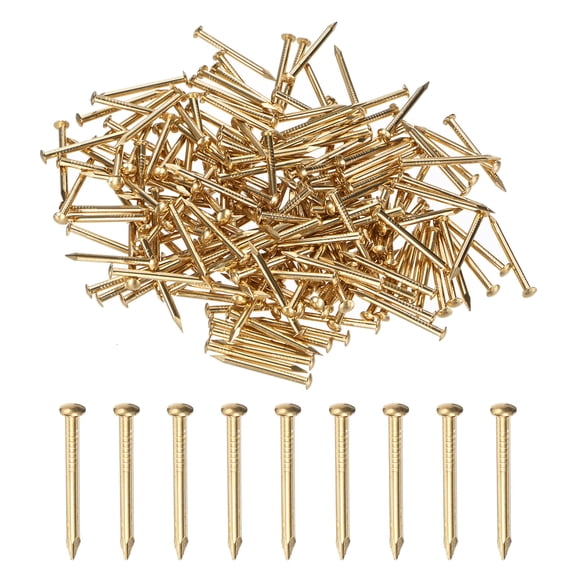Uxcell 200-Pack Small Tiny Nails, 2mm x 25mm Brass Nails Hardware Round Head