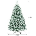 thumbnail image 4 of Patiojoy 4.5FT Pre-lit Artificial Hinged Christmas Pine Tree Snow Flocked Decoration Tree, 4 of 8