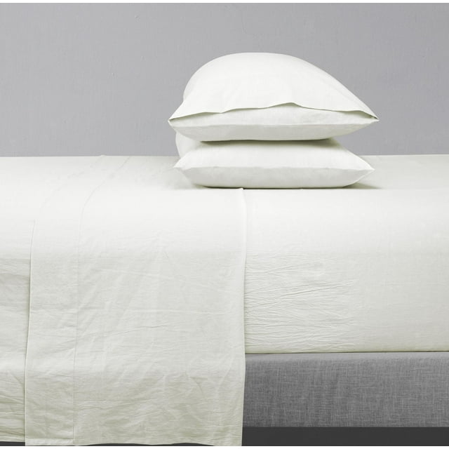 Ensemble de draps en coton solide prélavé
