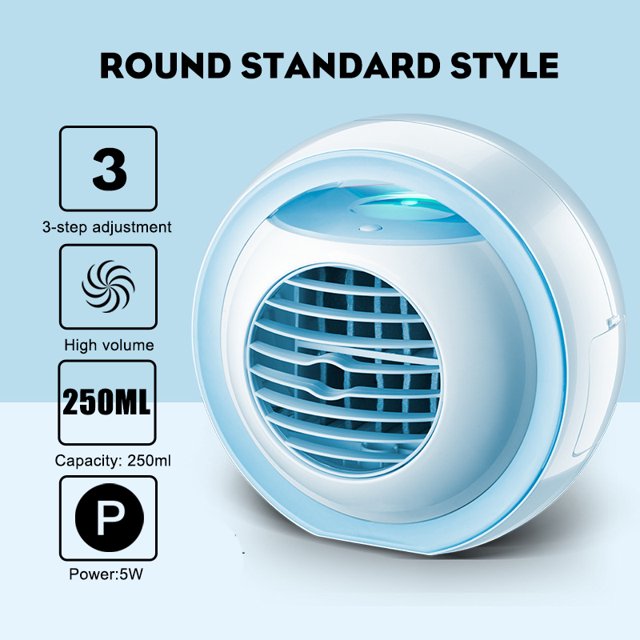 Portable Mini 3 Gear Adjustment Air Conditioning Fan Air Conditioner Mini Air Cooling Fan Air Humidifier for Summer Home Office Cooling