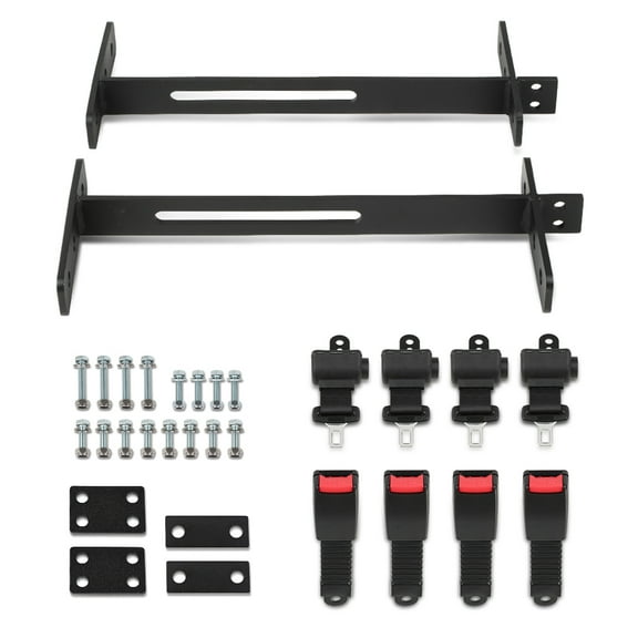 PIT66 Retractable Golf Cart Seat Belts and Bracket Kit Fit for EZGO Yamaha Club Car