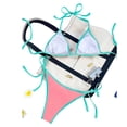 thumbnail image 5 of Stamzod Triangle Bikini Sets for Women Two Piece Drawstring Bathing Suits High Cut Cheeky Swimsuit Summer Beach Swimwear Watermelon Red-1 L, 5 of 5