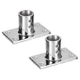 thumbnail image 1 of Unique Bargains Boat Hand Rail Fitting 60 Degrees, 2Pc Marine 316 Stainless Steel Rectangular Base, Silver, 1 of 7