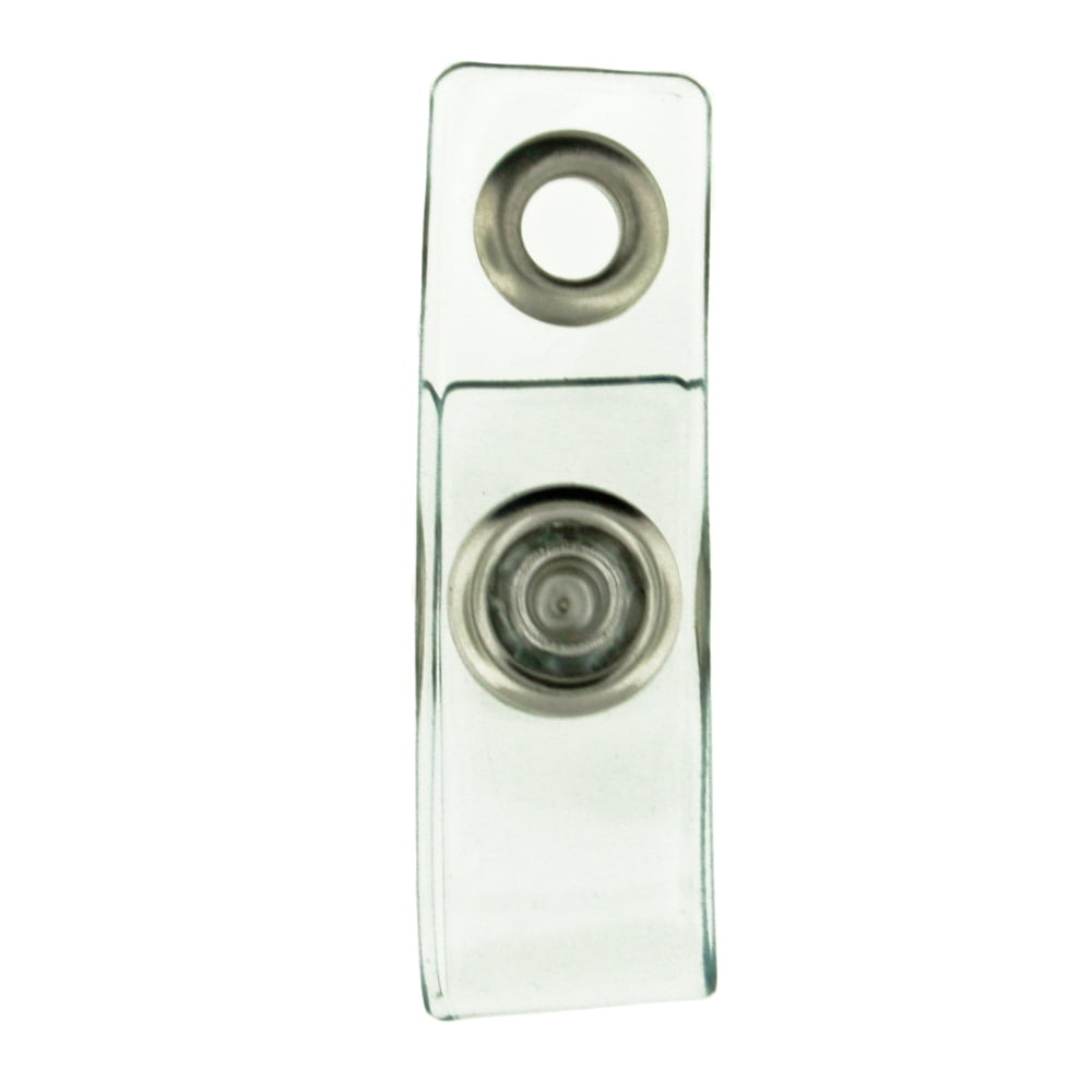 100//Pack Metal Badge Clips Double Hole Badge Clips PVC Straps Clear Plastic