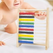 Colorful Abacus Beads Counting Toy 10 Rows Abacus Learn Math, with 100 Beads Counting Kids Counting Toy for Preschool Toddlers S Wood Color