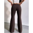 thumbnail image 6 of Women'S Wide Waistband Sweatpants Trendy Baggy High Waisted Casual Trousers Flare Leg Pant Brown S, 6 of 7
