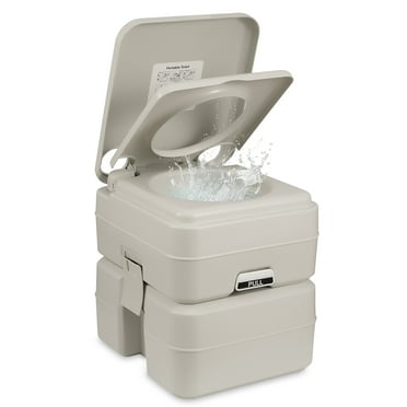 Gasky 5.3 Gallon Portable RV Toilet, Camping Toilet, Porta Potty for Adults, Carry Handle, Leak-Proof, for Camper Home Use Travel Boat Trailer Trucker Van,Grey