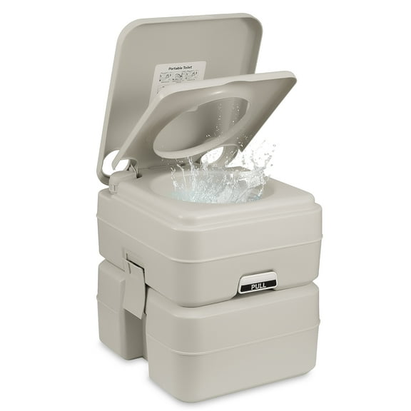Gasky 5.3 Gallon Portable RV Toilet, Camping Toilet, Porta Potty for Adults, Carry Handle, Leak-Proof, for Camper Home Use Travel Boat Trailer Trucker Van,Grey