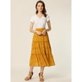 thumbnail image 3 of DARING DIVA Women's Chiffon Tiered A-Line Maxi Skirt L Ginger, 3 of 6
