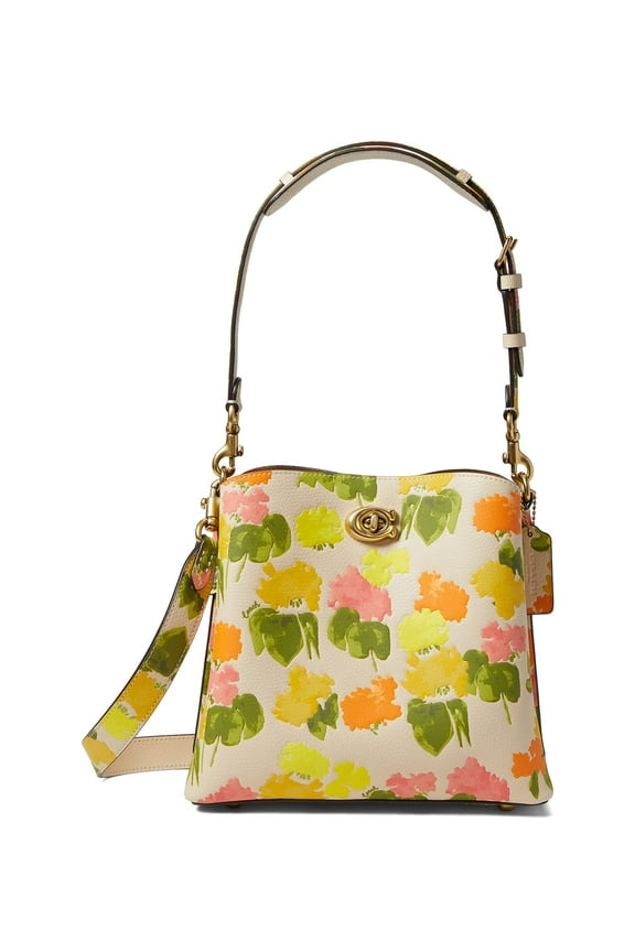 Floral Printed Leather Willow Bucket Multi One Size