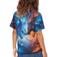 thumbnail image 4 of Binienty Wolf Flame Kids Hawaiian Shirt Button Down Tropical Shirt Casual Boys Short Sleeve Beach Shirt Soft Breathable Youth Summer Outfit, 4 of 7