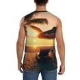 thumbnail image 4 of Uemuo Hawaiian Sunset Beach Pattern Men's Sleeveless T-Shirt,Muscle Athletic Tank Top, Moisture-wicking Quick-dry Breathable Classic Tee Top for Gym Run Outdoor Sports-Medium, 4 of 8