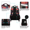 thumbnail image 4 of FORMRS Unisex Backpack Elementary School Travel Bookbag with Reflective Stripes, Red and Purple Plaid Pattern, 4 of 7