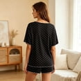 thumbnail image 5 of WRKEKC Pajama Shorts Set for Women Short Sleeve Top with Elastic Waist Shorts Sleepwear Loungewear Pajamas Sleep Set, 5 of 6