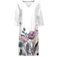 thumbnail image 4 of SMihono Robe Bohème d'Été pour Femmes Grande Taille Mode pour Femmes Col en V Manches Mi-Longues Robe Chandail Imprimée, 4 of 4
