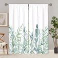 thumbnail image 4 of Innerwin Rideaux Protection UV Draperies Isolées Thermiquement Occultantes Imprimé Floral Rideau de Fenêtre Écoénergétique Imperméable Poche pour Tringle Panneau Moderne Vert 260x160cm/102.36x62.99 Pouces LxH, 4 of 6