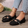 thumbnail image 5 of Lenago Bowknot Flat Shoes for Women Wide Width Round Toe Walking Shoes Casual Womens Dress Shoes Office Shopping Party Travel Black Size-8.5, 5 of 10