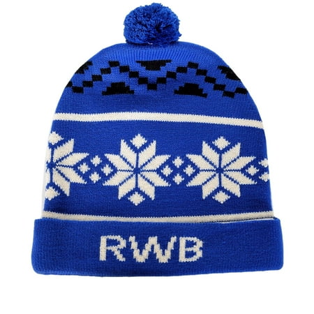 Fair Isle Hat Patterns - RWB Abstract Fair Isle Pattern Ugly Christmas Beanie One Size Hat Navy