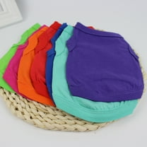 SPRING PARK Dog Summer T-Shirts Solid Color Cotton Vest,Pet Breathable Soft Basic Clothes for Small Medium Boy Girl Dogs