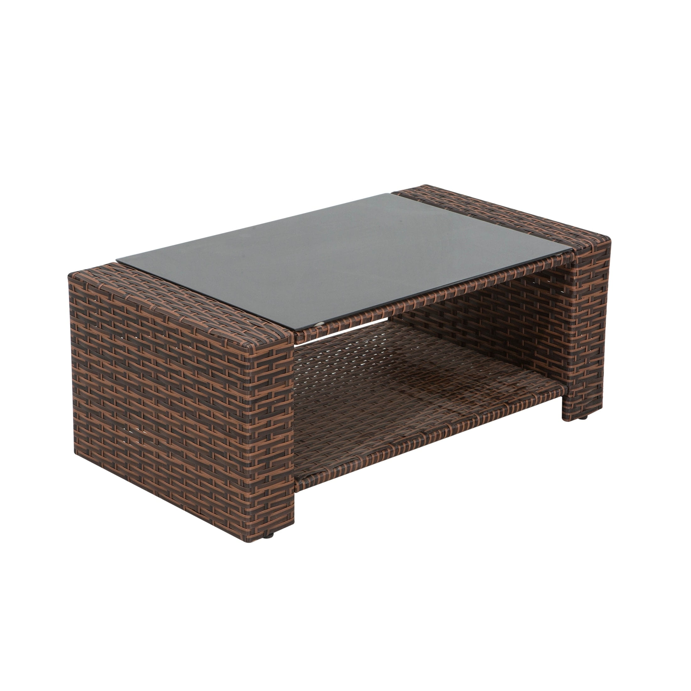 Grandview Outdoor 4-piece Brown Patio Conversation Set with Cushions Orange
