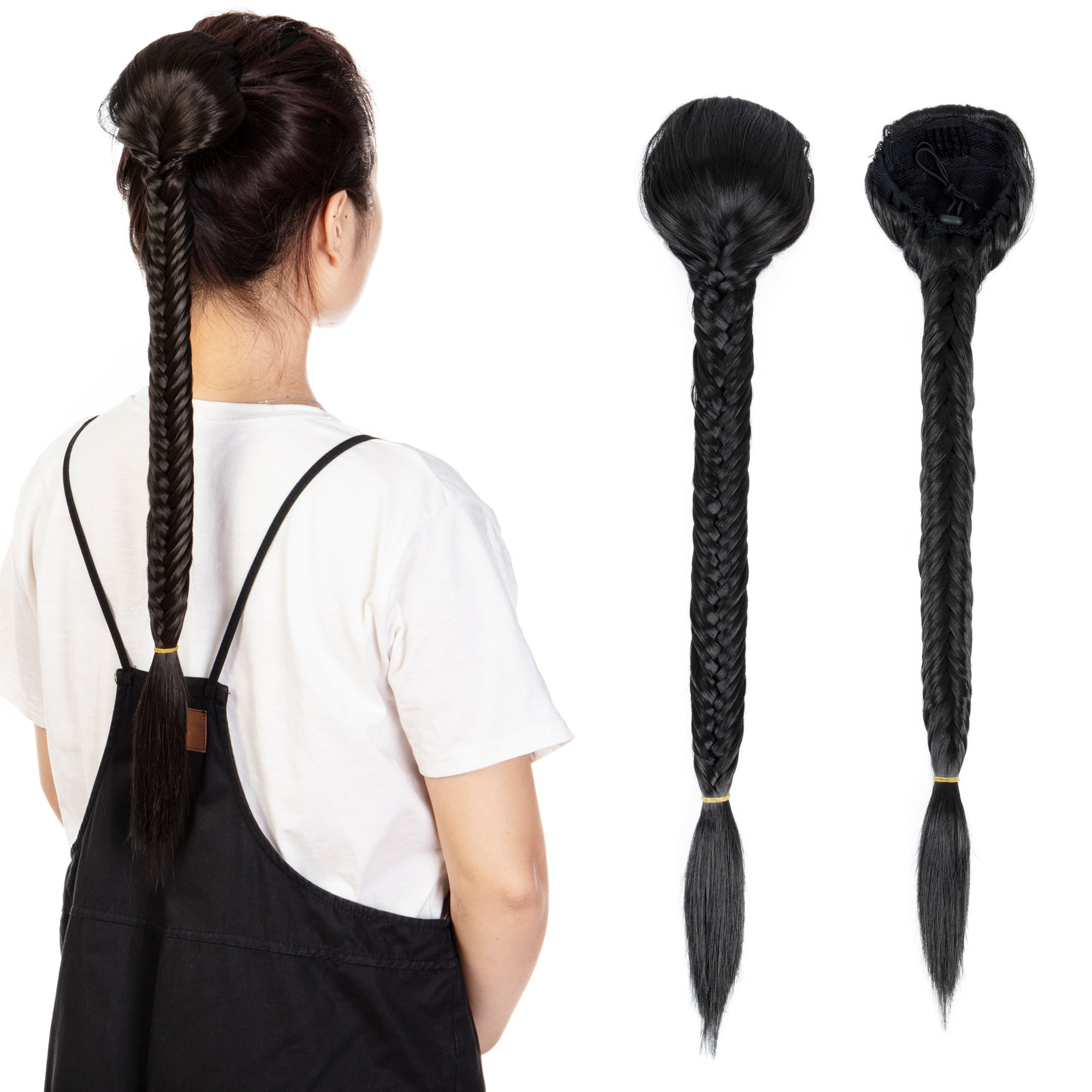 LELINTA 24" Long FishtailBraid Ponytail Synthetic Hair