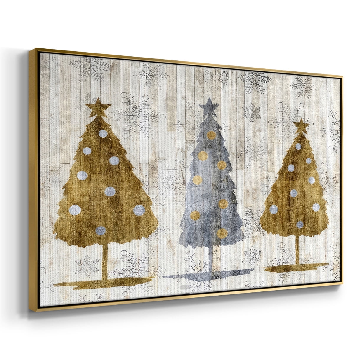 Sophisticated Christmas Collection A - Framed Gallery Wrapped Holiday Canvas - 25 x 37 - Gold Frame