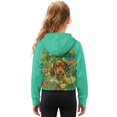 thumbnail image 2 of Xixirimido Dachshnud Dog Floral Green Pattern Girls Half Zip Sweatshirt Long Sleeve Pullover Crop Tops Kids Lightweight Hoodie Fashion Winter Clothes Size 13-14, 2 of 7