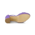 thumbnail image 5 of BLISSFUL STEP Women's Shoes Faux Suede High Chunky Heel Platform Ankle Strap Open Toe Sandals Purple 6, 5 of 7