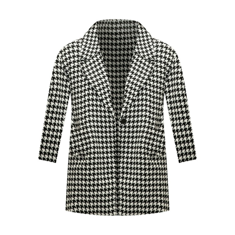 Plus size houndstooth clearance coat