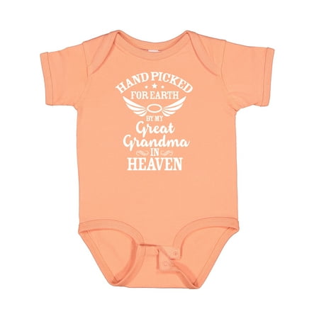 

Inktastic Handpicked for Earth by My Great Grandma in Heaven Gift Baby Boy or Baby Girl Bodysuit
