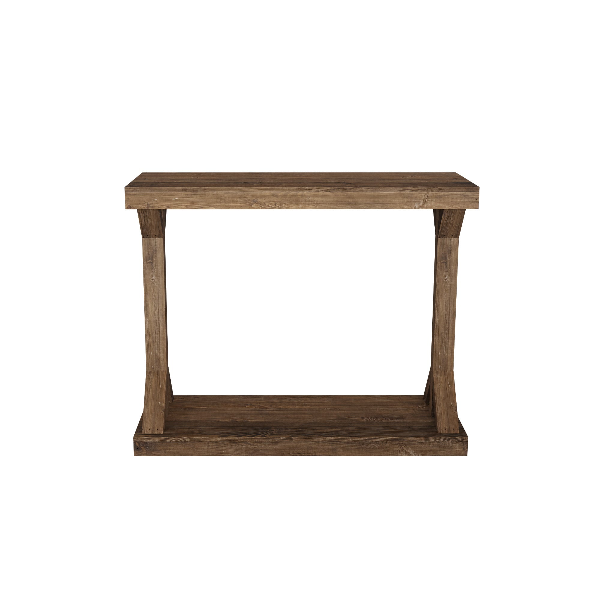 Woven Paths Classic Barb Pedestal Contemporary Solid Wood Console Table