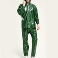 thumbnail image 4 of JUUYY Men's Rain Suits for Men Waterproof Lightweight Workwear Hooded Rain Jacket and Pants Sets for All Weather Army Green Free Size, 4 of 6