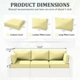 thumbnail image 2 of Kimunuk 8 Pcs Outdoor Cushion Covers for Patio Furniture, Washable Outdoor Cushion Slipcovers Replacement with Zipper for 3 Seat Rattan Sofa, Light Yellow, 2 of 7