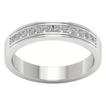 "0.45 Carat Genuine Diamond 14K White Gold Plated Anniversary Wedding Ring | 4.10MM 925 Sterling Silver"