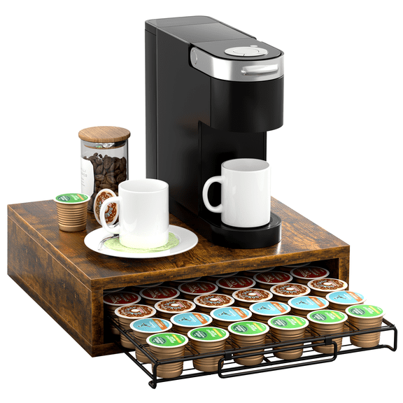 Aquzee Coffee Pod Drawer, K Cup Holder, Coffee Pod Storage Organizer, Coffee Maker Machine Stand