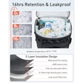 thumbnail image 4 of Mochila Cooler TOURIT 28 L, 38 latas, a prueba de fugas, impermeable, gris, 4 of 7
