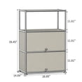 thumbnail image 5 of Innovaze 4-Tier Metal Accent Storage Cabinet with Adjustable Shelf, Metal Organizer for Home, Apartment & Office, Beige Gray, 5 of 7