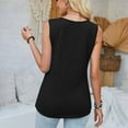 thumbnail image 6 of HAPIMO Women's Loose Tank Tops Tunic Trendy Summer Beach Tees Sleeveless Workout Shirts V Neck Button Elegant Casual Tops Solid Color Cotton for Girls Black, 6 of 6