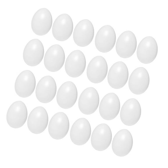 NUOLUX 60Pcs Blank White Plastic Eggs for DIY and Painting Unpainted Faux Eggs