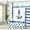 thumbnail image 5 of Ambesonne Anchor Shower Curtain, Grunge Boat Navy Theme, 69"Wx84"L, Dark Blue White, 5 of 5