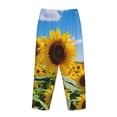 thumbnail image 3 of Lsque Sky Golden Sunflower Field B Print Women's Pajama Pants, Lounge Pant - Comfortable Home Wear,Elastic Waistband, Stylish Design-Medium, 3 of 9