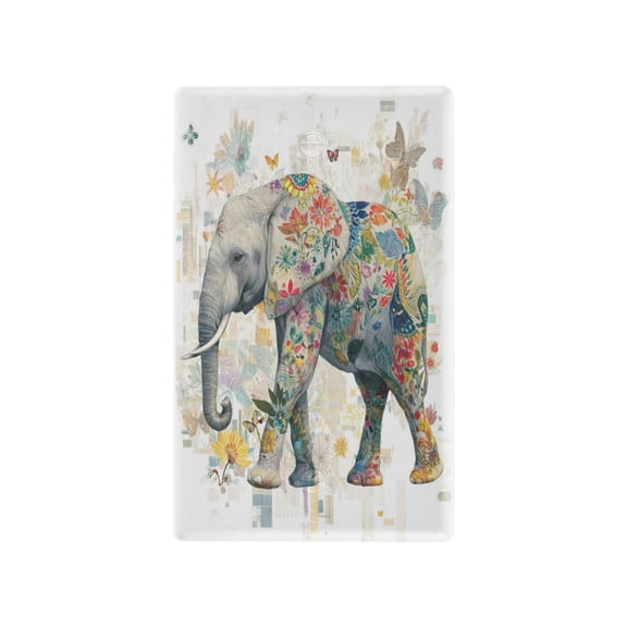 Light Switch Cover Switch Plate Outlet Cover Plug Cover for Electrical Unused Outlet Cover Elephant with Colorful Floral