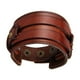 thumbnail image 1 of Pulsera trenzada de cuero sintético estilo punk hip hop para hombre con cinturón de motociclista Café 1, 1 of 9