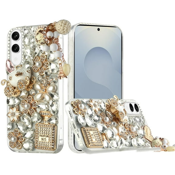 For Samsung Galaxy s25 Edge Full Diamond with Ornaments Hard TPU Case Cover - Ultimate Multi Ornament