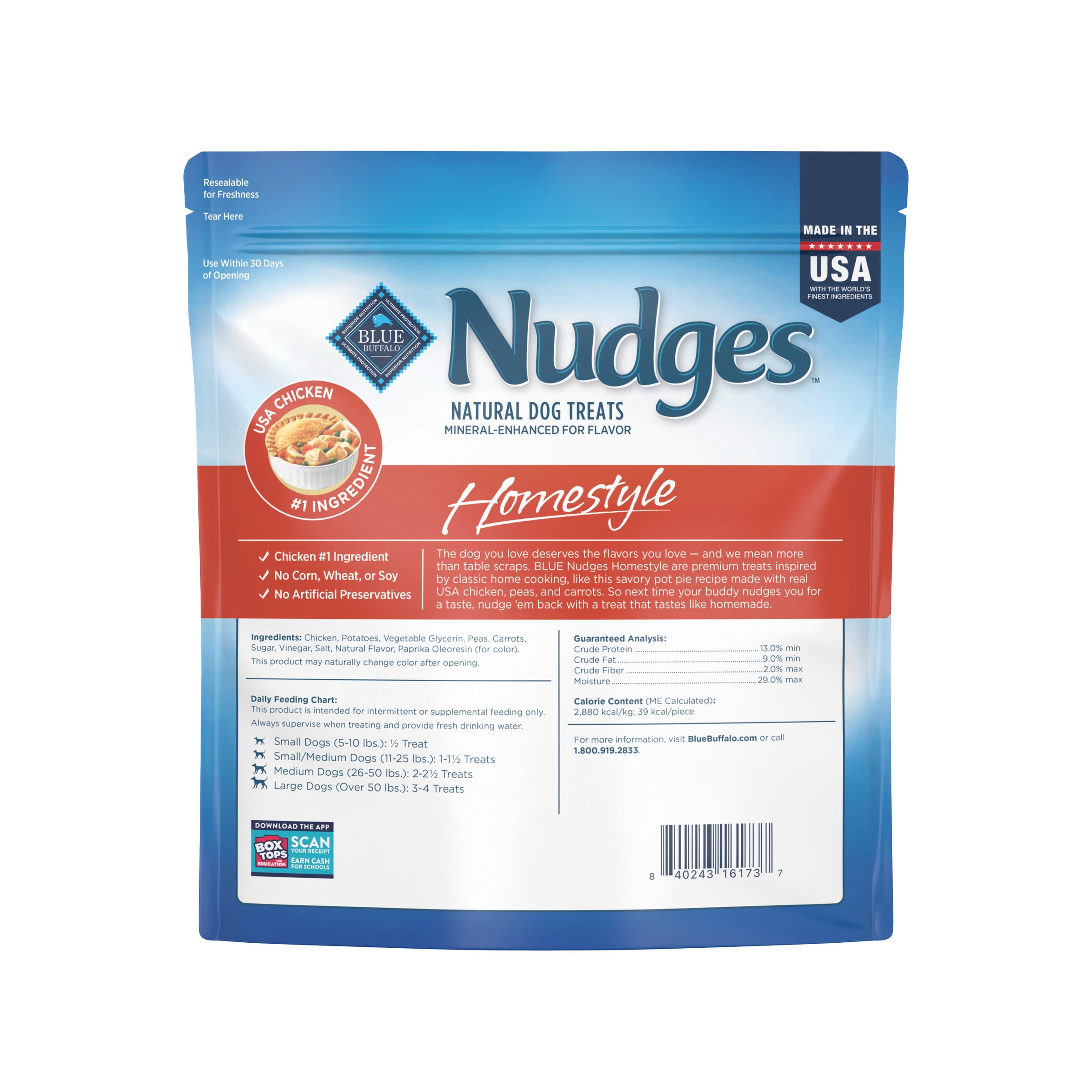 Blue Buffalo Nudges, Natural Dog Treats, Chicken Pot Pie Recipe, 44oz Bag