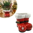 thumbnail image 2 of Clode Ceramic Santa Boots Christmas Decoration Red and White By Stork Ornament, 2 of 8