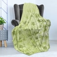 thumbnail image 4 of Forest Soft Flannel Fleece Throw Blanket, Tropical Style Woodland Nature Spa Yoga Concept, Cozy Plush for Indoor and Outdoor Use, 70" x 90", Pale Green Dark Green, by Ambesonne, 4 of 5